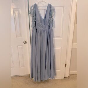 Azazie Zella Dusty Blue dress